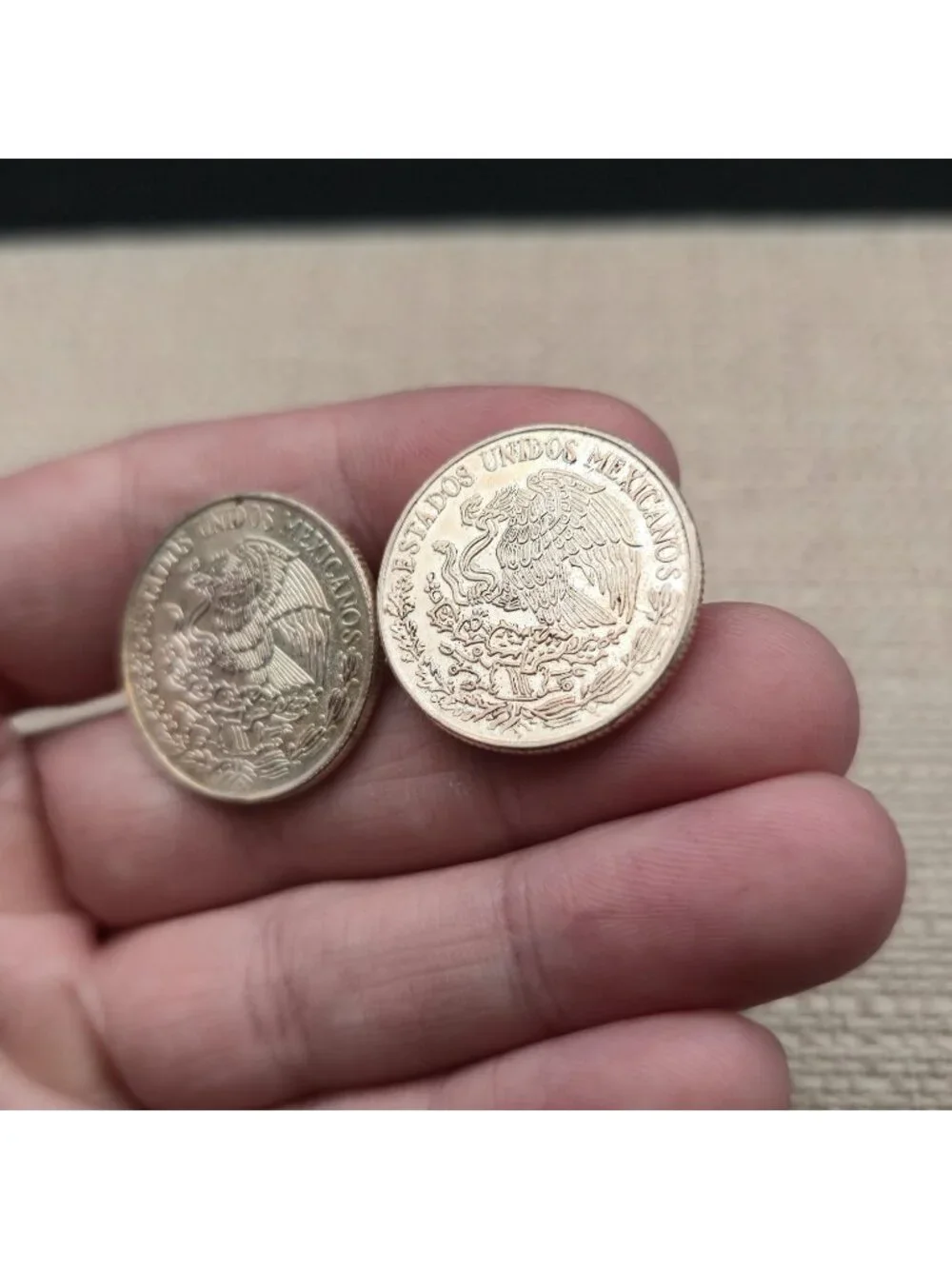 1970 Mexican Coin Cufflinks, Silver Estados Unidos Mexicanos Formal Gift A8132